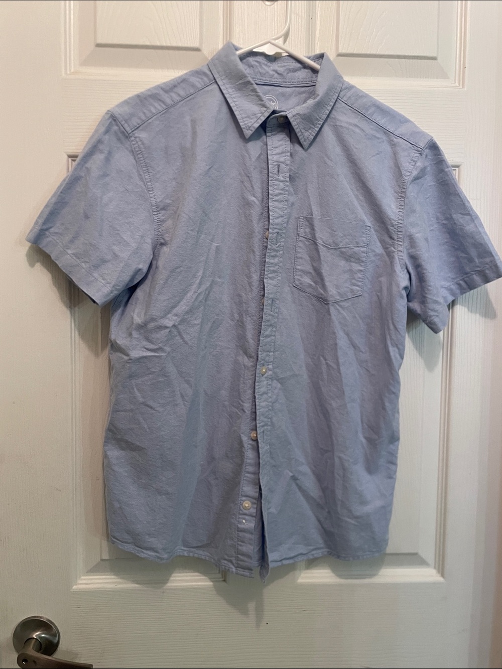 Boys xxl/18 Light Blue Short Sleeve Button-Down Shirt with Chest Pocket